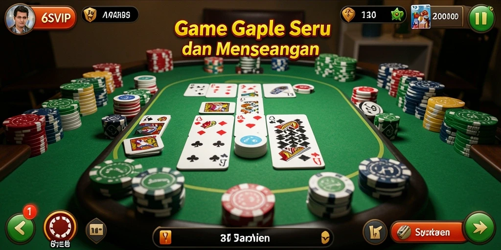 Screenshot gameplay Gaple yang seru dan menarik di 6SVIP.