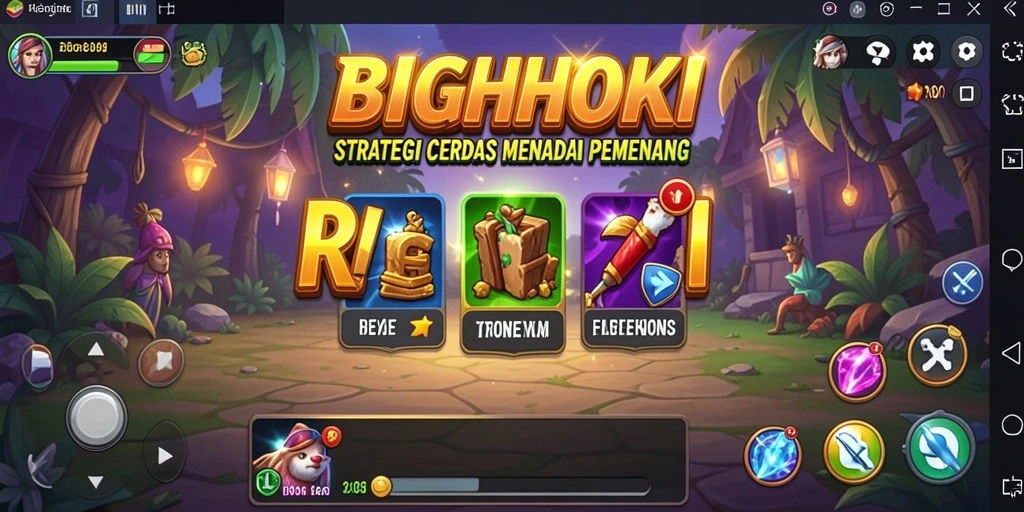Tampilan gameplay strategi BIGHOKI yang menarik dan menantang.
