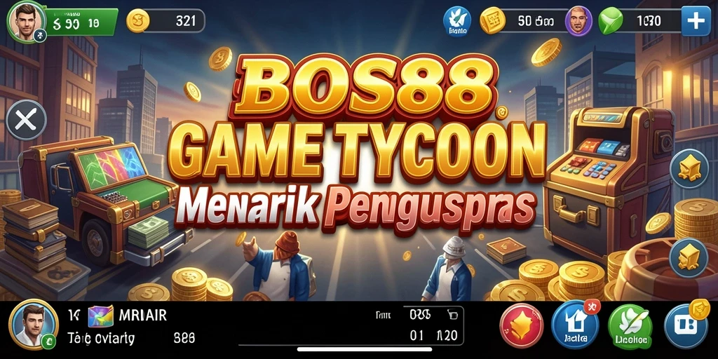 Tampilan Gameplay BOS88 menampilkan aksi pengelolaan bisnis yang dinamis.