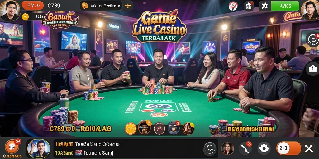 Tampilan menegangkan dari gameplay Live Casino di C789 yang imersif.
