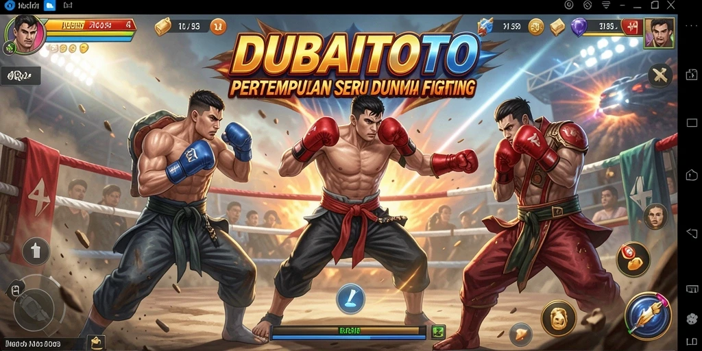 Gameplay intens dalam DUBAITOTO dengan pertarungan mendebarkan.