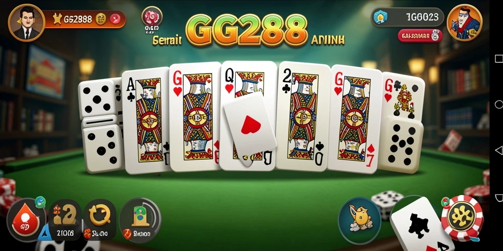 Screenshot utama GG288 menampilkan serunya bermain Domino secara langsung.
