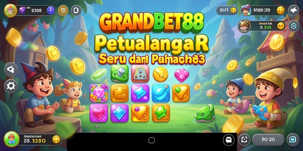Tampilan seru dari gameplay Match-3 di GRANDBET88.