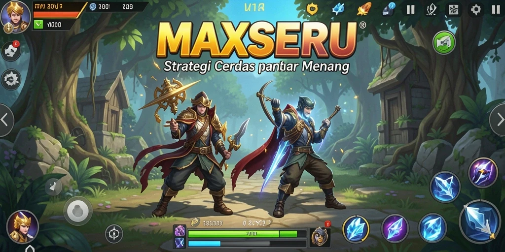 Screenshot utama MAXSERU menampilkan aksi gameplay yang seru dan strategis.