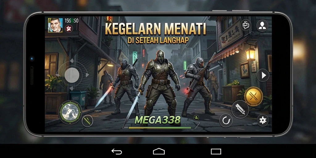 Tampilan gameplay seram penuh ketegangan dari MEGA338.