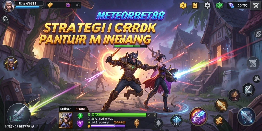 Screenshot gameplay <strong>METEORBET88</strong> menunjukkan pertempuran strategis yang intens.