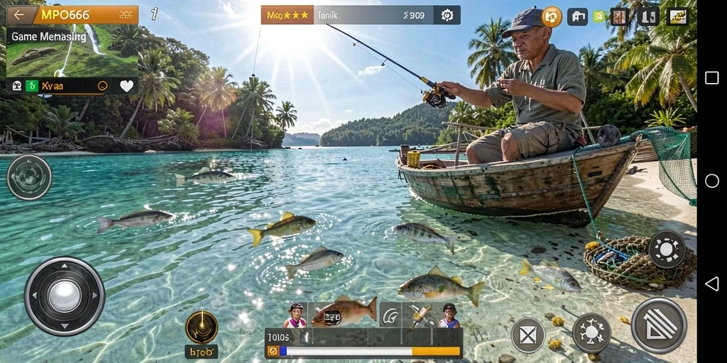 Gameplay MPO666 yang menampilkan pengalaman memancing yang seru dan mendebarkan.