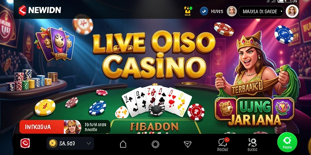 Screenshot gameplay <strong>NEWIDN</strong> yang menampilkan dealer dan interaksi langsung.