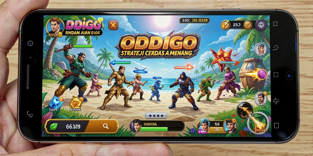 Tampilan screenshot ODDIGO menampilkan pertempuran yang mendebarkan dan strategi cerdas.