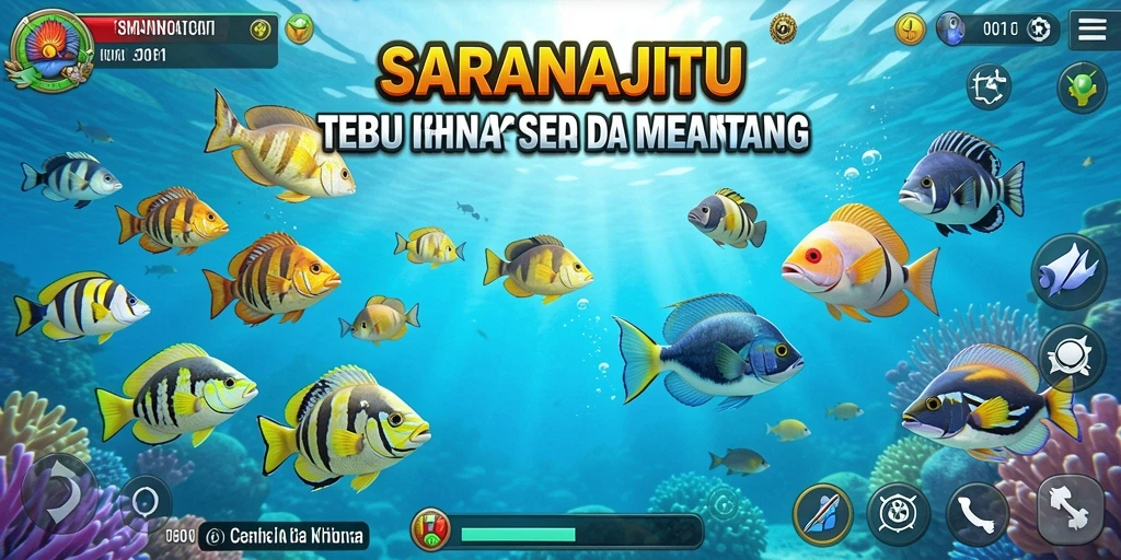 Tampilan seru dari gameplay Tembak Ikan di SARANAJITU.