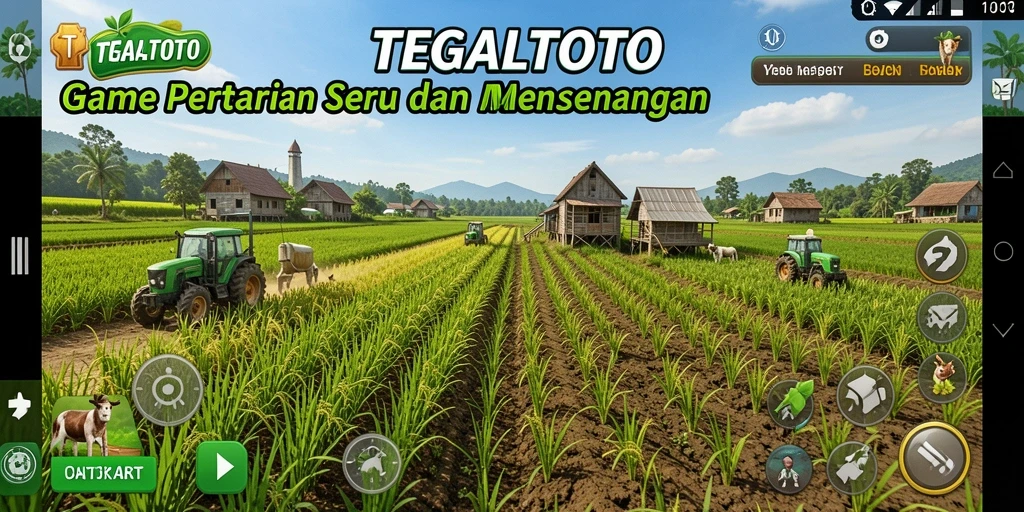 Tampilan gameplay seru dalam TEGALTOTO saat merawat ladang.