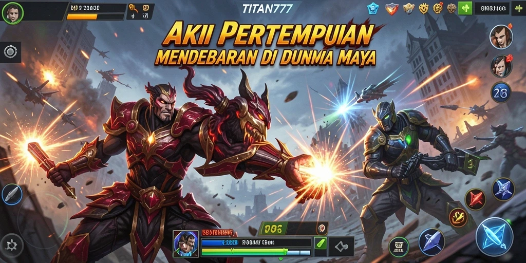 Screenshot TITAN777 yang menampilkan pertarungan berintensitas tinggi.