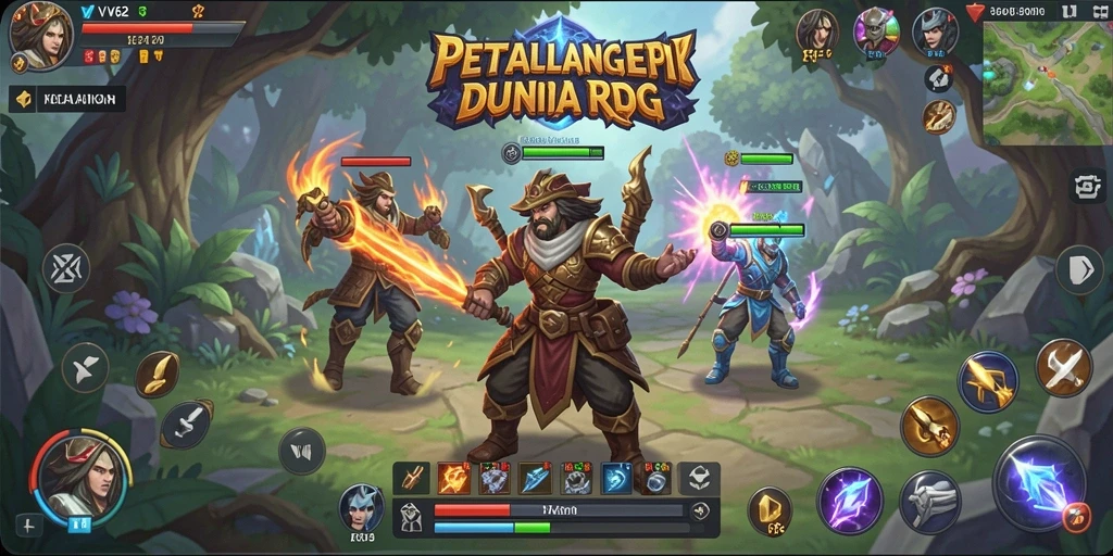 Tampilan gameplay yang epik di dunia RPG VV62.